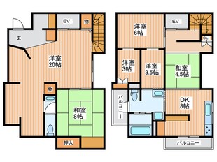 下穂積戸建て貸家の物件間取画像